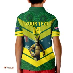 Custom Australia Rugby Kid Polo Shirt PacificGo Aussie Kangaroos