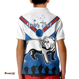 Custom Personalised Bulldogs Anzac Day Polo Shirt KID Simple Lest We Forget