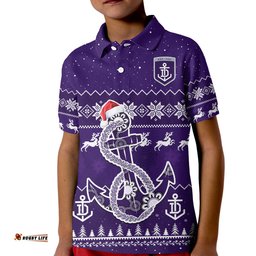 Custom Personalised Dockers Football Polo Shirt KID Freo Indigenous Merry Christmas