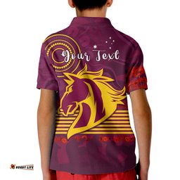 Custom Personalised Broncos Anzac Day Polo Shirt KID Aboriginal Lest We Forget Ver.01