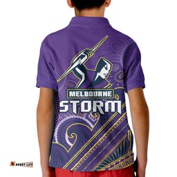 Storm Rugby Polo Shirt KID Melbourne Pasifika Aboriginal Gradient Polynesian
