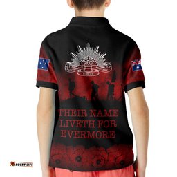 Anzac Day Kid Polo Shirt - Their Name Liveth For Evermore
