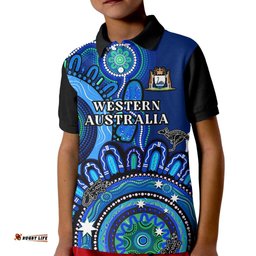 Custom Personalised Western Australia State Polo Shirt KID WA Aussie Indigenous Art