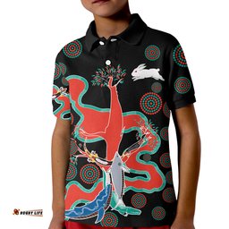 Rabbitohs Polo Shirt KID Go The Bunnies Aboriginal