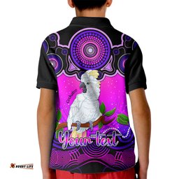 Personalised Australia Libra Cockatoo Zodiac Kid Polo Shirt Auz Astrology Aboriginal - Magenta