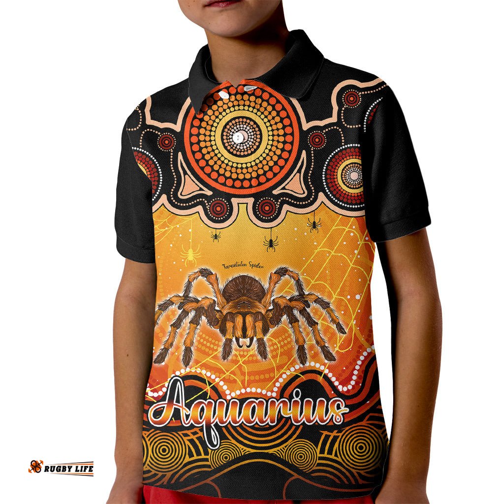 Personalised Australia Scorpio Tarantulas Spider Zodiac Kid Polo Shirt Auz Astrology Aboriginal - Red