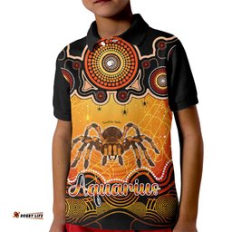 Personalised Australia Scorpio Tarantulas Spider Zodiac Kid Polo Shirt Auz Astrology Aboriginal - Red