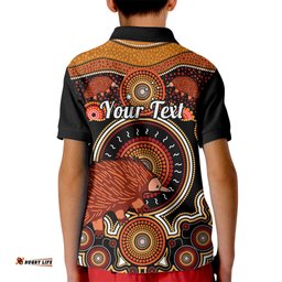 Personalised Australian Astrology Kid Polo Shirt Aboriginal Echidna Zodiac Sign