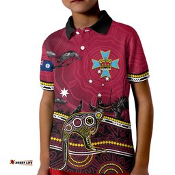 June 6 Queensland Day Kid Polo Shirt Australian Aboriginal Art