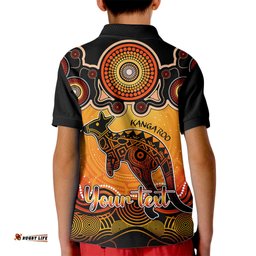 Personalised Australia Aries Kangaroo Zodiac Kid Polo Shirt Auz Astrology Aboriginal - Red