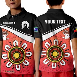 Custom Personalised NAIDOC WeekPolo Shirt KID Torres Strait Islander Version Red Aboriginal The Dhari