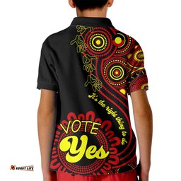 Australia Walk For Yes Kid Polo Shirt Indigenous VoiceAboriginal Red Vibe