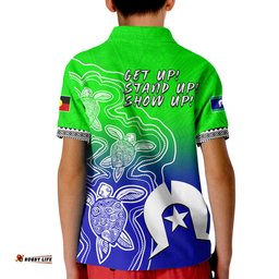 Custom Personalised NAIDOC WeekPolo Shirt KID Torres Strait Islanders with Aboriginal Turtles