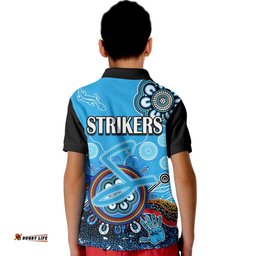 Adelaide Strikers Kid Polo Shirt Cricket Indigenous Aboriginal Lizard Version