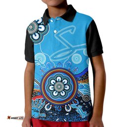 Adelaide Strikers Kid Polo Shirt Cricket Indigenous Aboriginal Lizard Version