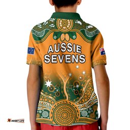 Australia Rugby Polo Shirt KID Aussie Sevens Original Indigenous