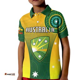 Cricket Australia Polo Shirt KID Unique Aboriginal