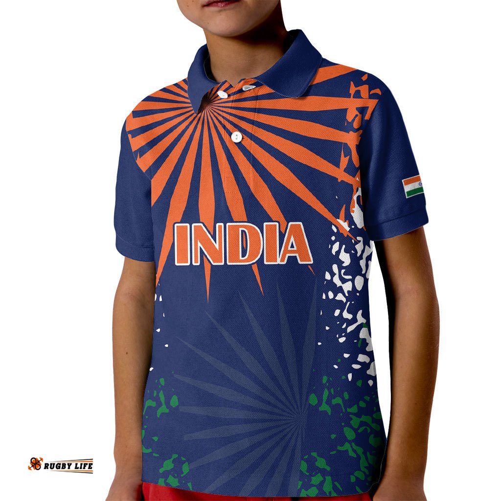 India CricketKid Polo Shirt Bharat Simple Flag Style
