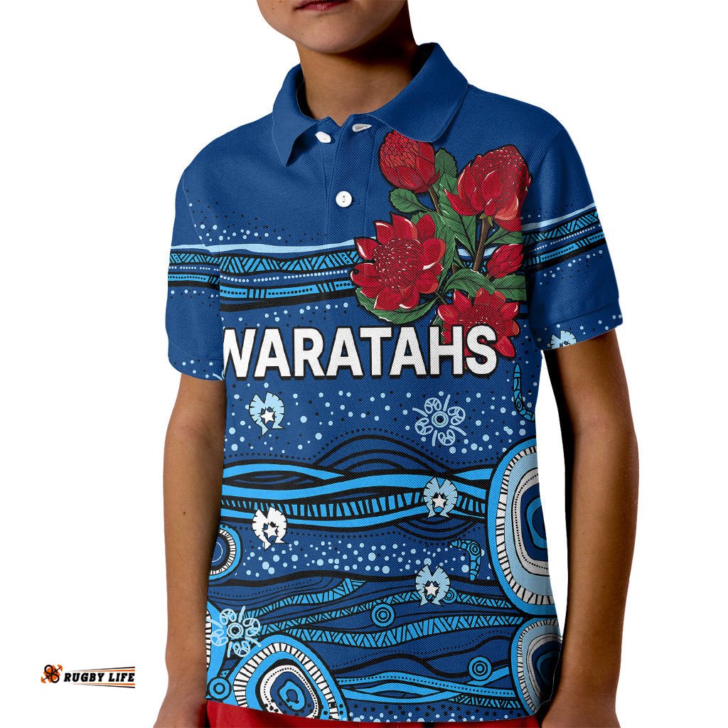 NSW Waratahs Rugby Kid Polo Shirt Aboriginal Indigenous