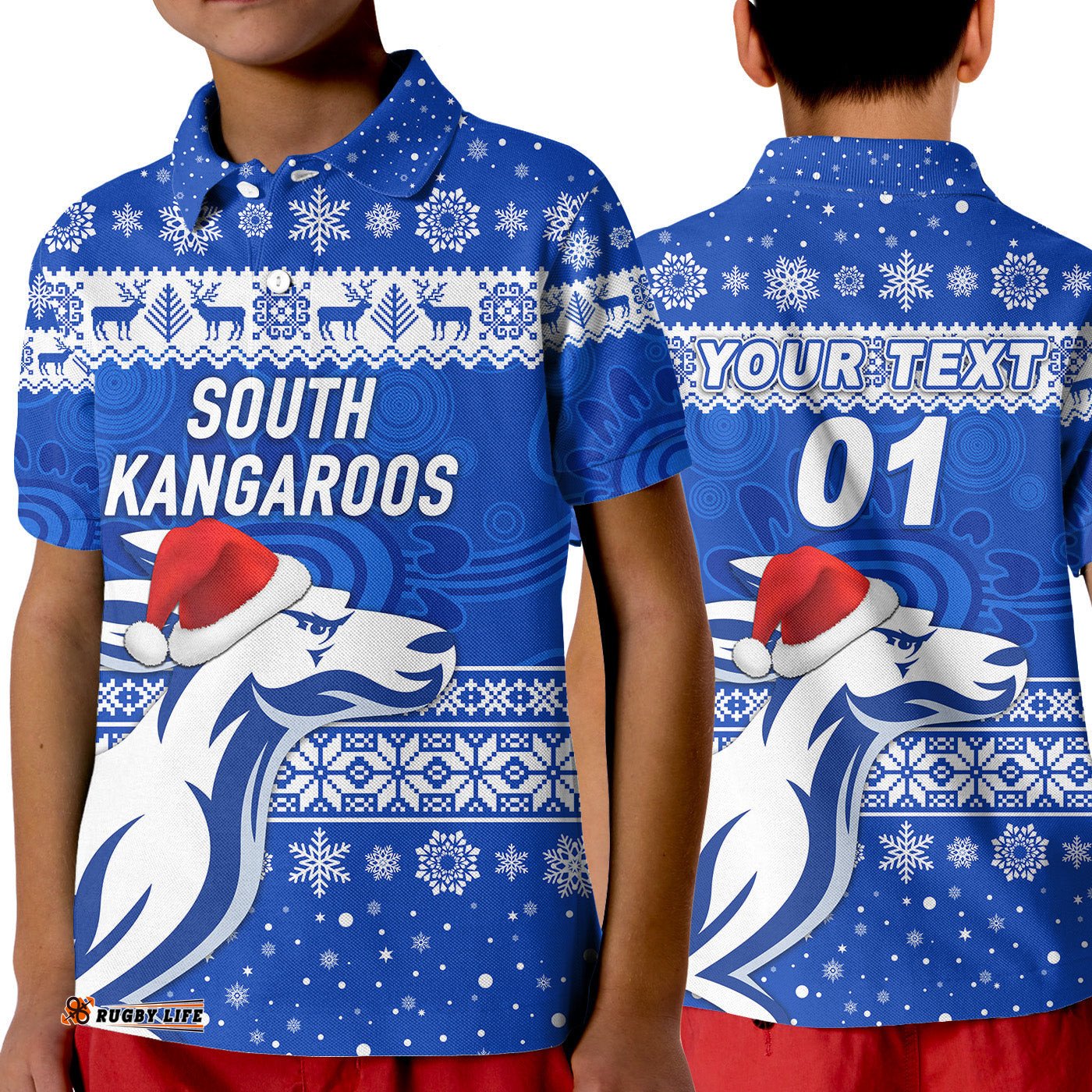 Custom Personalised South Alice Football Club Polo Shirt KID Christmas Kangaroos Simple Style