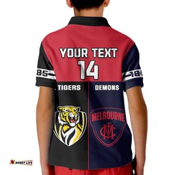 Custom Demons And Tigers Football Kid Polo ShirtTogether Sporty Version