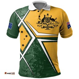 Kids Polo Shirt - Aussie Flag Green