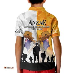 Australia And New Zealand ANZAC Day Kid Polo Shirt Lest We Forget