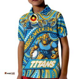 Custom Australia NAIDOC Week 2024 Kid Polo Shirt Titans Mascot Keep The Fire Burning