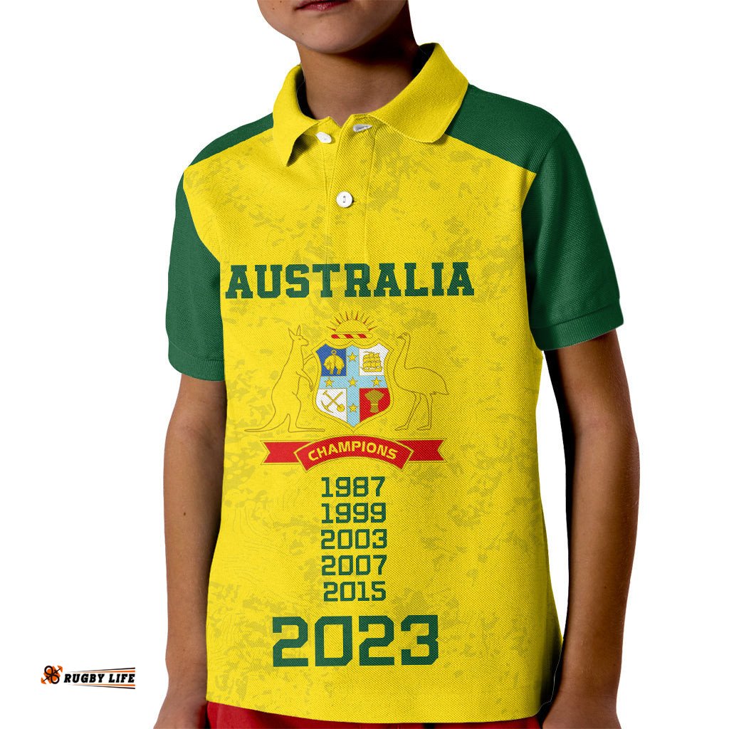Australia Cricket Kid Polo Shirt History Champions World Cup Unique
