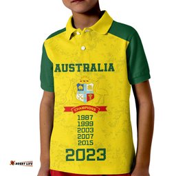 Australia Cricket Kid Polo Shirt History Champions World Cup Unique