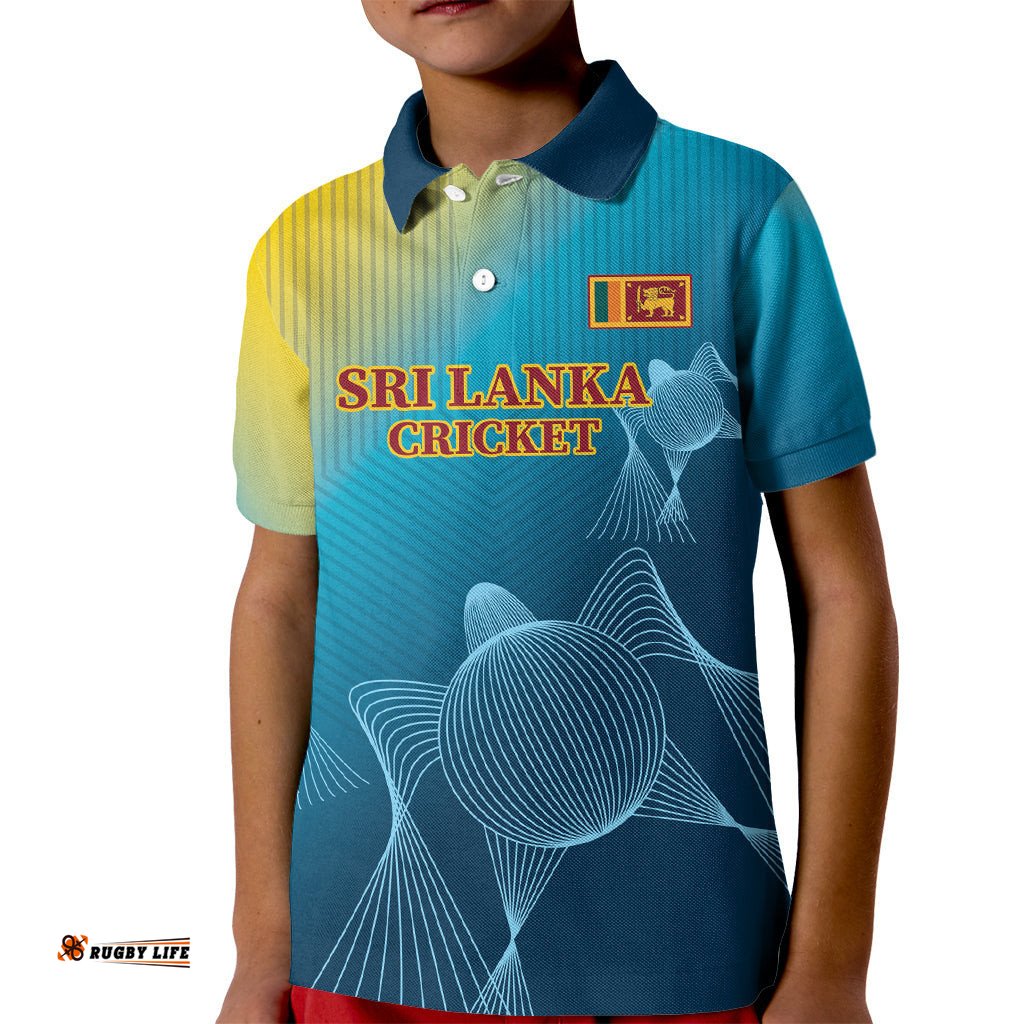 Custom Sri Lanka Cricket Kid Polo Shirt 2024 World Cup Go The Lions