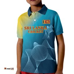 Custom Sri Lanka Cricket Kid Polo Shirt 2024 World Cup Go The Lions