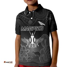 Collingwood Football Kid Polo Shirt Magpies The Starry Night Indigenous