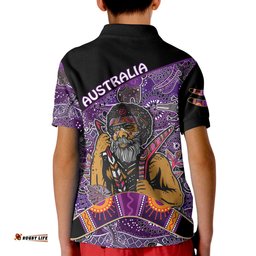 Australian Boomerang Polo Shirt KID Indigenous Australia Purple Graceful