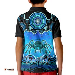 Personalised Australia Scorpio Tarantulas Spider Zodiac Kid Polo Shirt Auz Astrology Aboriginal - Aqua