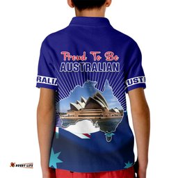 Australia Day Kid Polo Shirt 2024 Proud To Be Australian Flag Color
