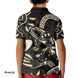 Australia Mothers Day Kid Polo Shirt Mom And Baby Platypus Aboriginal Art