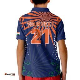 Custom India CricketKid Polo Shirt Bharat Simple Flag Style