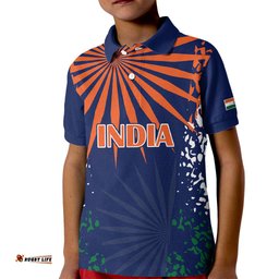 Custom India CricketKid Polo Shirt Bharat Simple Flag Style