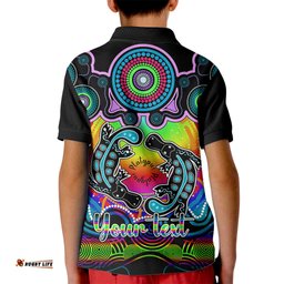 Personalised Australia Pisces Platypus Zodiac Kid Polo Shirt Auz Astrology Aboriginal - Rainbow