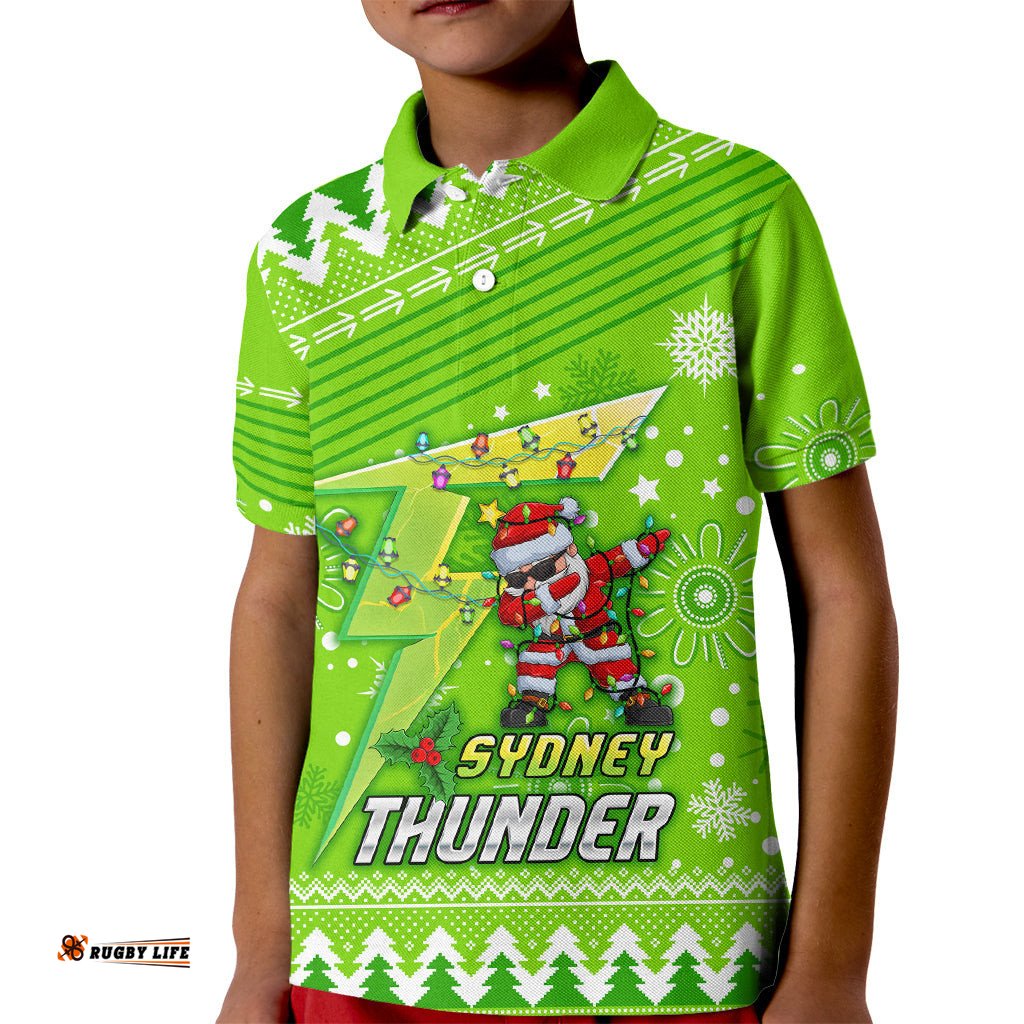 Custom Thunder BBL Kid Polo Shirt Christmas Vibe-