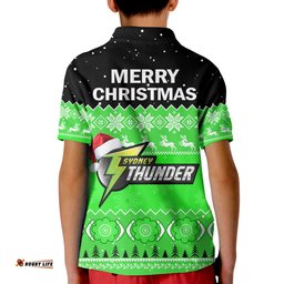 Thunder Cricket Polo Shirt KID Aboriginal Merry Christmas