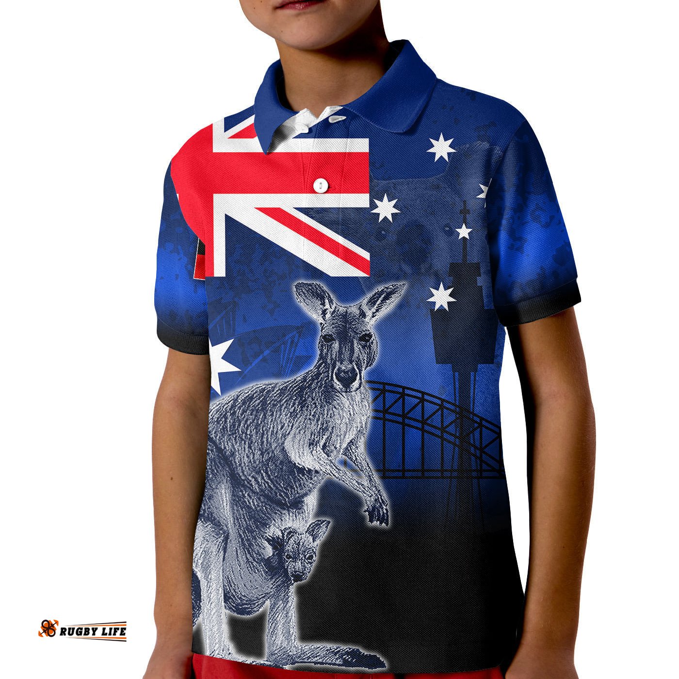 Australia Day Polo Shirt KID Kangaroo