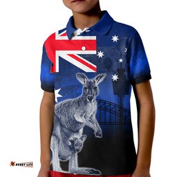 Australia Day Polo Shirt KID Kangaroo