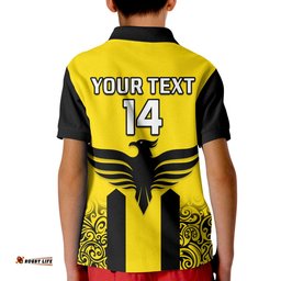 Custom Text And Number Wellington Phoenix Football Polo Shirt KID A League Men The Nix 2007 Aotearoa Maori