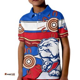 AFL Bulldogs Football Kid Polo Shirt Western Aboriginal Simple Style