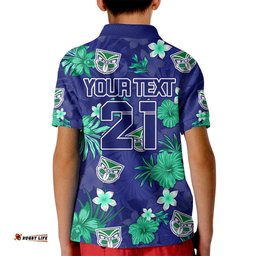 Custom Warriors Rugby Kid Polo Shirt Beautiful Floral Pattern Spring Summer Vibe