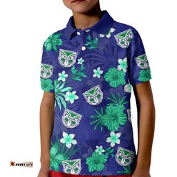 Custom Warriors Rugby Kid Polo Shirt Beautiful Floral Pattern Spring Summer Vibe