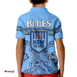NSW Blues Rugby Kid Polo Shirt New South Wales Aboriginal Origin
