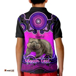 Personalised Australia Taurus Wombat Zodiac Kid Polo Shirt Auz Astrology Aboriginal - Magenta